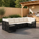 vidaXL Garden Lounge Set 7 pcs 7-Seater Black poly rattan