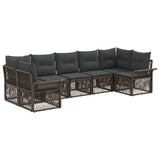 vidaXL Garden Lounge Set 7 pcs 7-Seater Black poly rattan