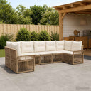 vidaXL Garden Lounge Set 7 pcs 7-Seater Black poly rattan