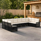 vidaXL Garden Sofa Set 11 pcs Black poly rattan