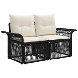 vidaXL Garden Sofa Set 11 pcs Black poly rattan