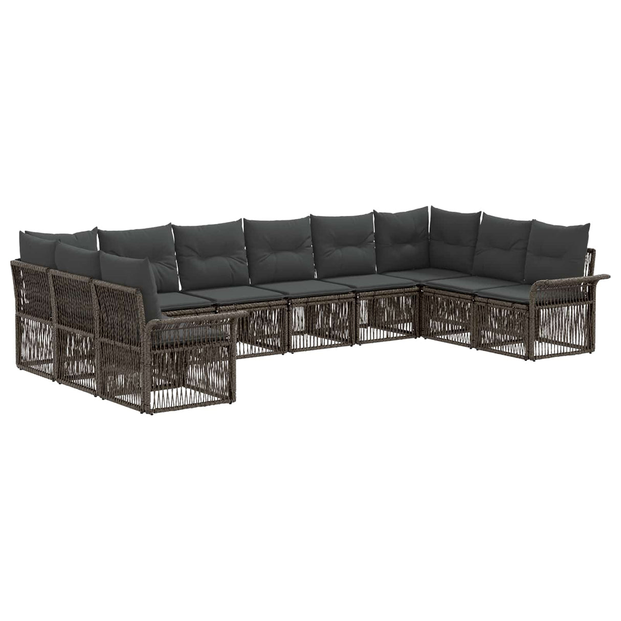 vidaXL Garden Sofa Set 11 pcs Black poly rattan