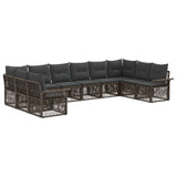 vidaXL Garden Sofa Set 11 pcs Black poly rattan