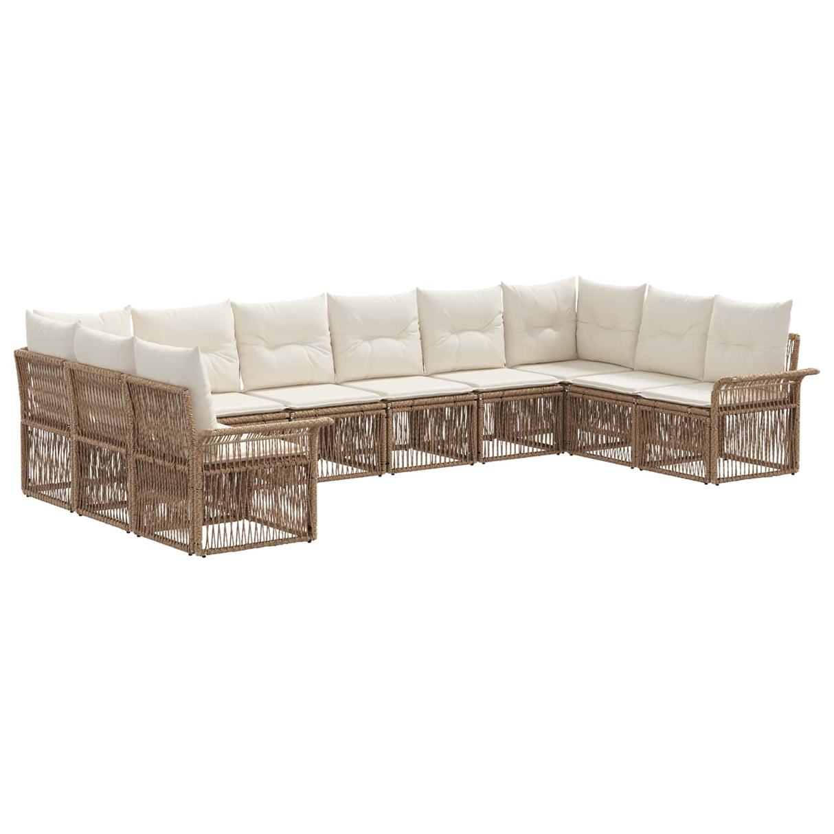 vidaXL Garden Sofa Set 11 pcs Black poly rattan