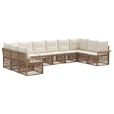 vidaXL Garden Sofa Set 11 pcs Black poly rattan