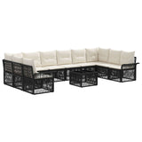 vidaXL Garden Sofa Set 11 pcs Black poly rattan
