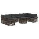 vidaXL Garden Sofa Set 11 pcs Black poly rattan