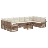 vidaXL Garden Sofa Set 11 pcs Black poly rattan