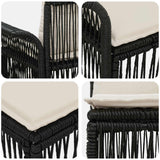 vidaXL Tuinbank Set 10 pcs Zwart poly rattan