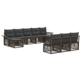 vidaXL Garden Dining Set 11 Pieces Black Poly Rattan