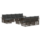vidaXL Garden Dining Set 11 Pieces Black Poly Rattan