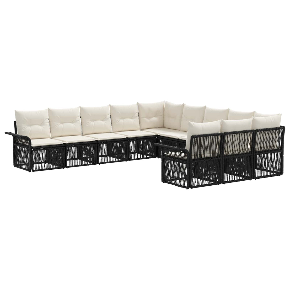 vidaXL Garden Sofa Set 12 pcs Black poly rattan