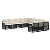 vidaXL Garden Sofa Set 12 pcs Black poly rattan