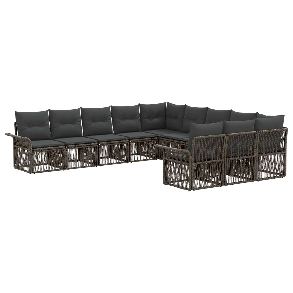 vidaXL Garden Sofa Set 12 pcs Black poly rattan
