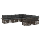 vidaXL Garden Sofa Set 12 pcs Black poly rattan
