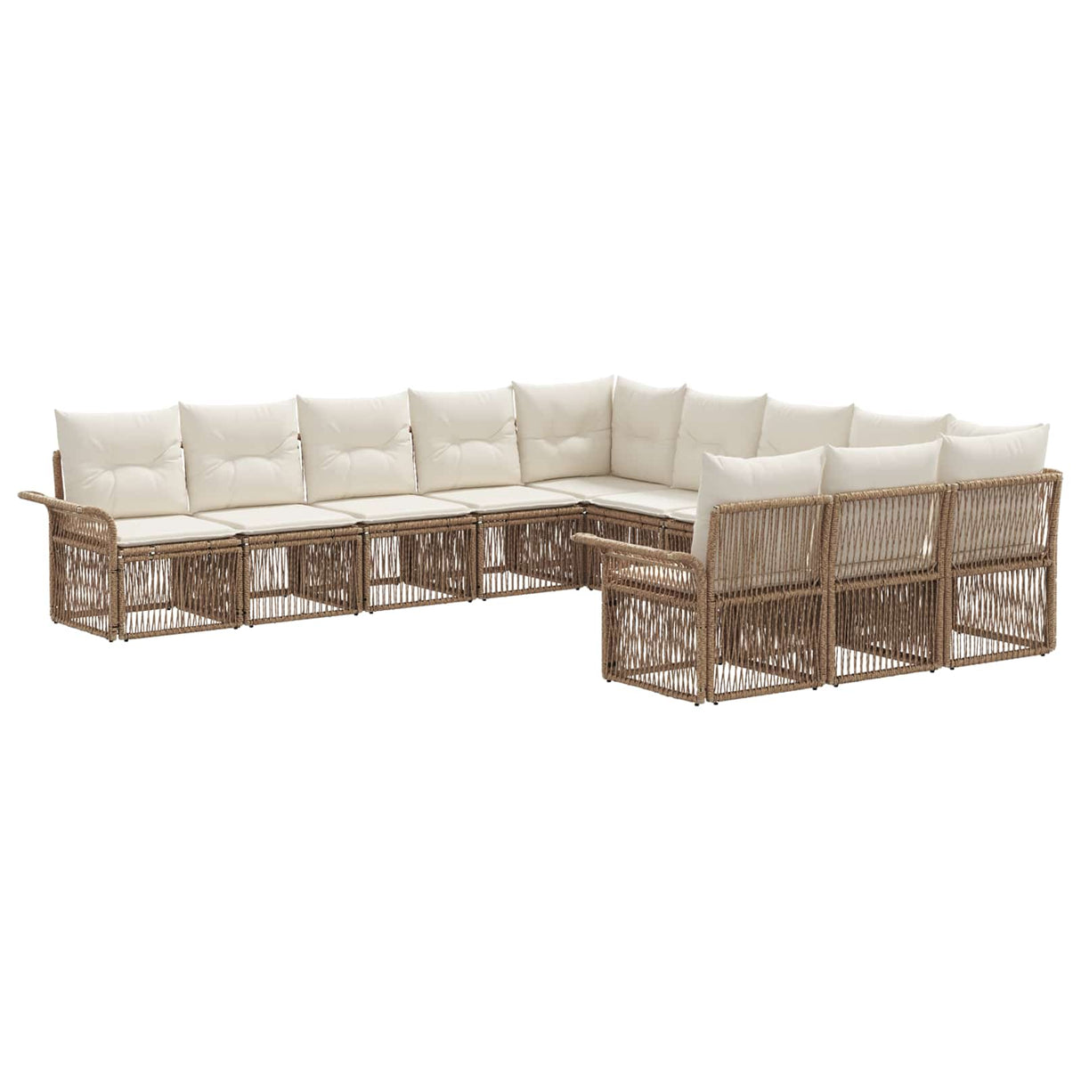 vidaXL Garden Sofa Set 12 pcs Black poly rattan
