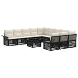 vidaXL Garden Sofa Set 12 pcs Black poly rattan