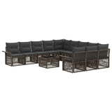 vidaXL Garden Sofa Set 12 pcs Black poly rattan