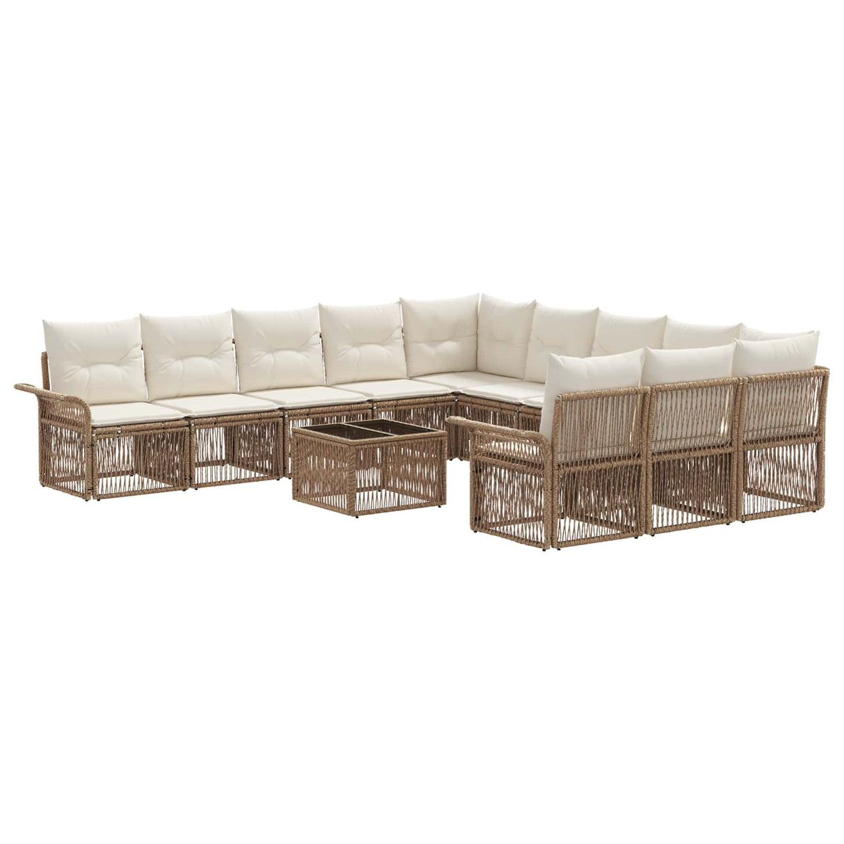 vidaXL Garden Sofa Set 12 pcs Black poly rattan