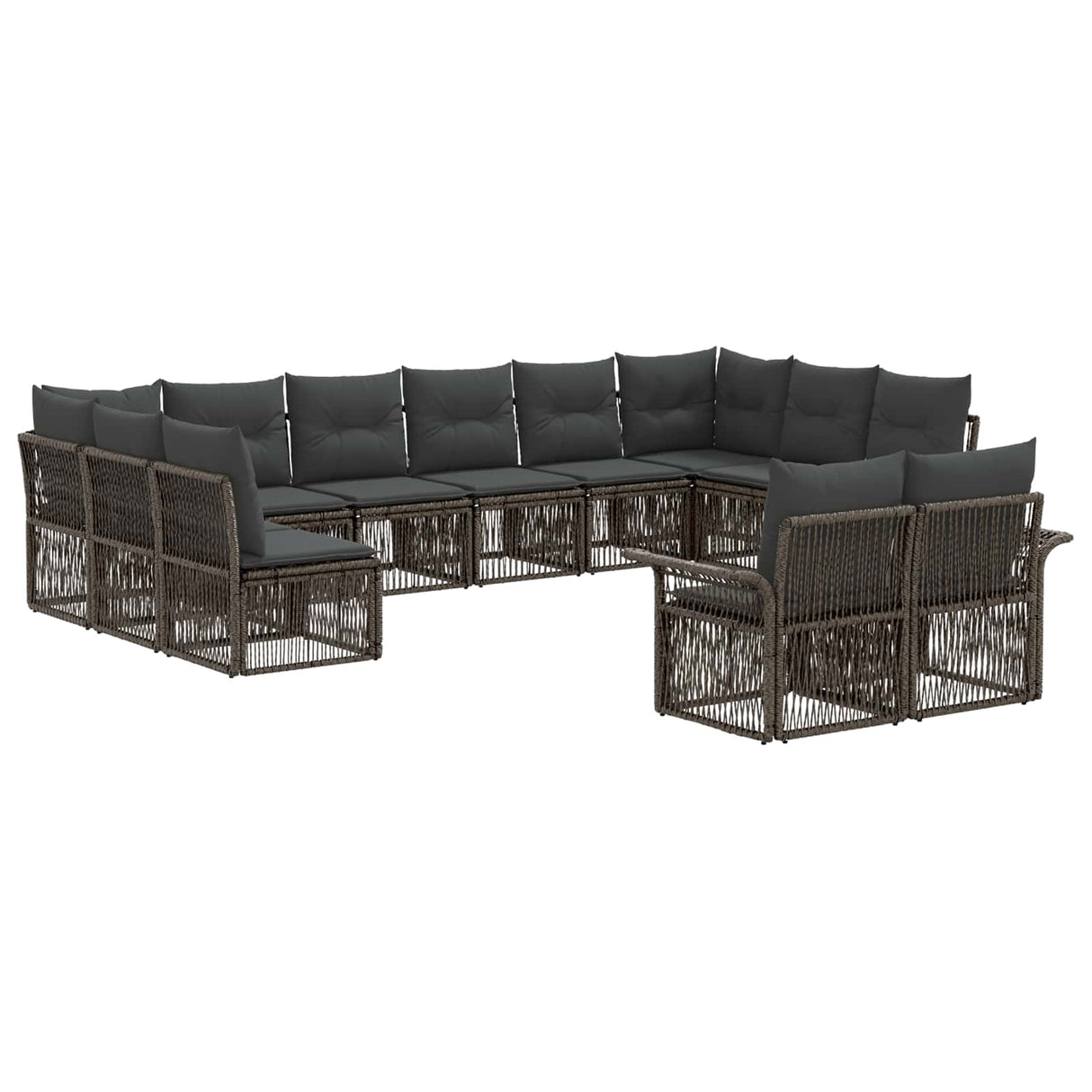 vidaXL Garden Sofa Set 13 pcs Black poly rattan