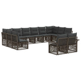 vidaXL Garden Sofa Set 13 pcs Black poly rattan