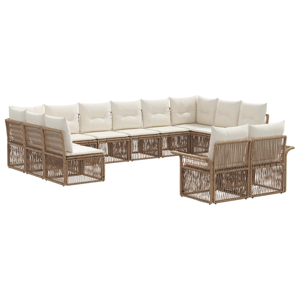 vidaXL Garden Sofa Set 13 pcs Black poly rattan
