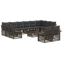 vidaXL Garden Sofa Set 13 pcs Black poly rattan