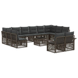 vidaXL Garden Sofa Set 13 pcs Black poly rattan