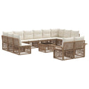 vidaXL Garden Sofa Set 13 pcs Black poly rattan