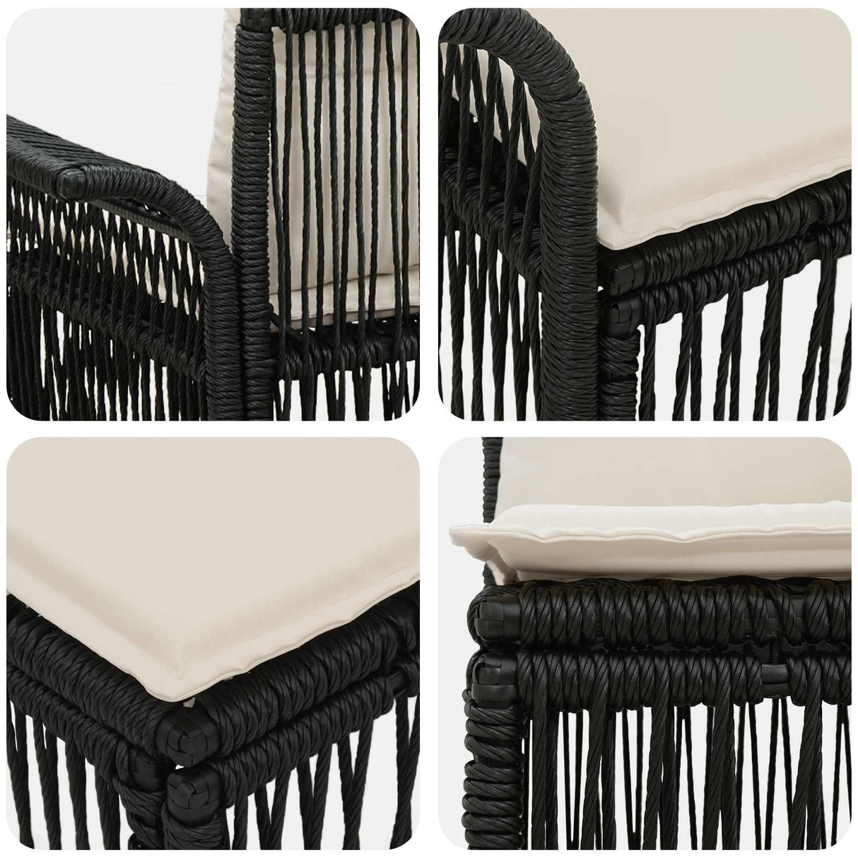 vidaXL Tuinbank Set 14 pcs Zwart poly rattan