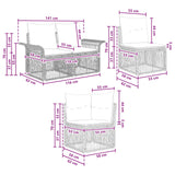 vidaXL Tuinbank Set 14 pcs Zwart poly rattan