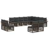 vidaXL Garden Lounge Set 13 pcs Black poly rattan