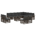 vidaXL Garden Lounge Set 13 pcs Black poly rattan