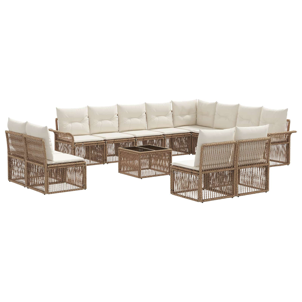 vidaXL Garden Lounge Set 13 pcs Black poly rattan