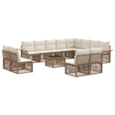 vidaXL Garden Lounge Set 13 pcs Black poly rattan