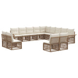 vidaXL Tuinbank Set 14 pcs Zwart poly rattan