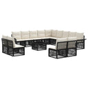 vidaXL Tuinbank Set 14 pcs Zwart poly rattan