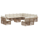 vidaXL Tuinbank Set 14 pcs Zwart poly rattan
