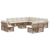 vidaXL Tuinbank Set 14 pcs Zwart poly rattan