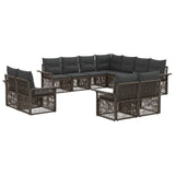 vidaXL Tuinbank Set 12 pcs Zwart en Crème Wit poly rattan
