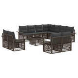 vidaXL Tuinbank Set 12 pcs Zwart en Crème Wit poly rattan