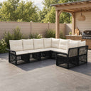 vidaXL Tuinbank Set 8 st 8-Aantal zitplaatsen Zwart en Crème Wit