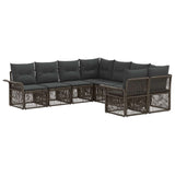 vidaXL Tuinbank Set 8 st 8-Aantal zitplaatsen Zwart en Crème Wit