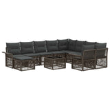 vidaXL Tuinbank Set 11 st Zwart poly rattan