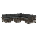 vidaXL Tuinbank Set 12 pcs Zwart en Crème Wit poly rattan
