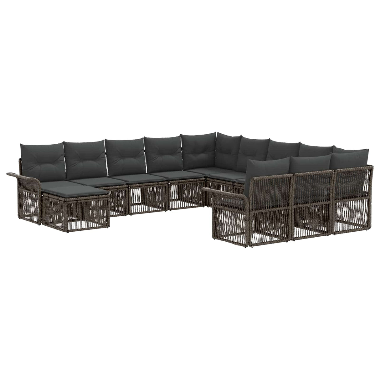 vidaXL Tuinbank Set 13 pcs Zwart en Crème Wit poly rattan