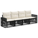 vidaXL Garden Lounge Set 5 Pieces Black and Cream White Poly Rattan