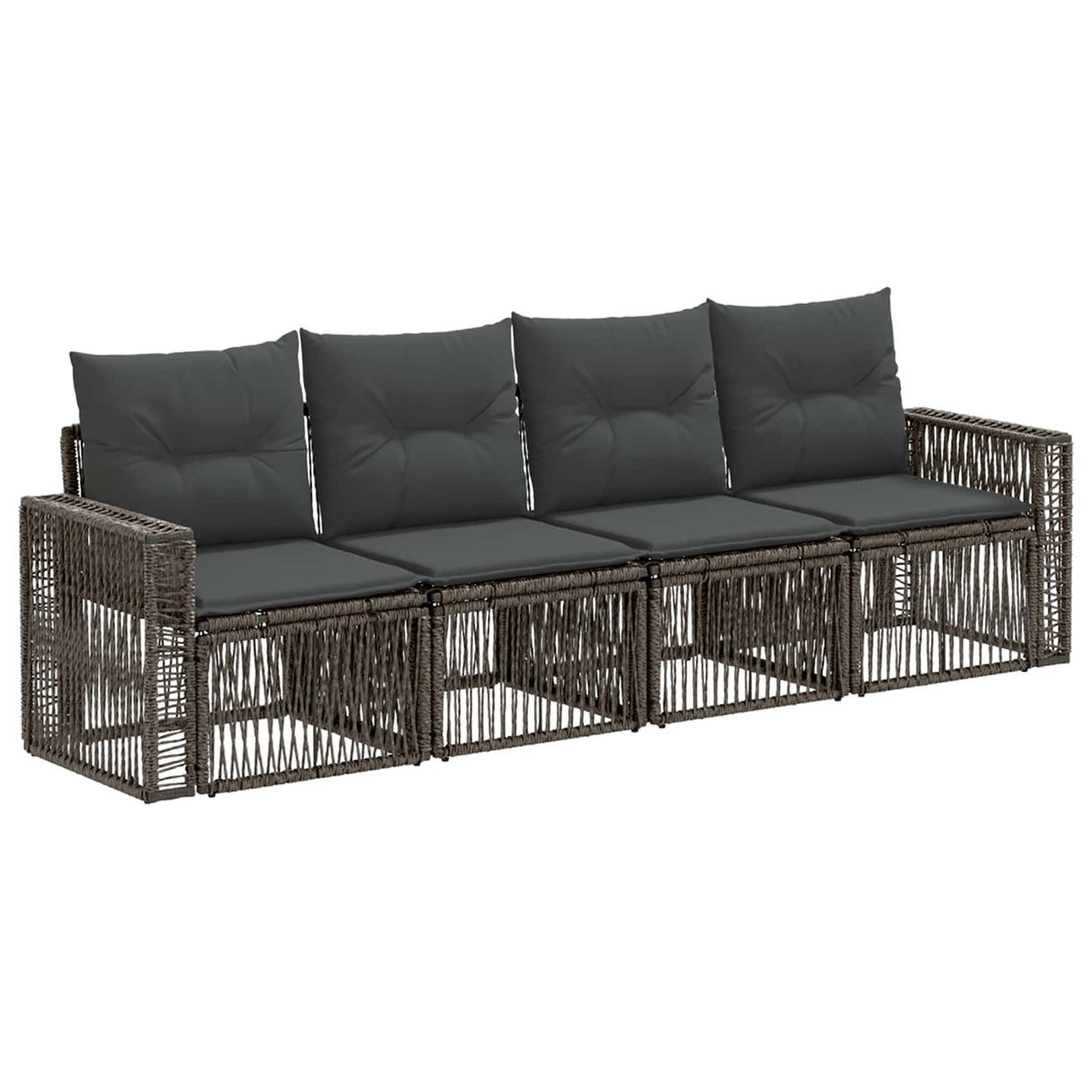 vidaXL Garden Lounge Set 5 Pieces Black and Cream White Poly Rattan