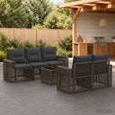 vidaXL Garden Bench Set 6 pcs Black Poly Rattan