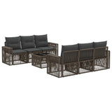 vidaXL Garden Lounge Set 7 pcs Black poly rattan